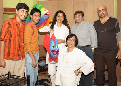 Actress Juhi Chawla with Ventriloquist and Puppeteer Ramdas Padhye