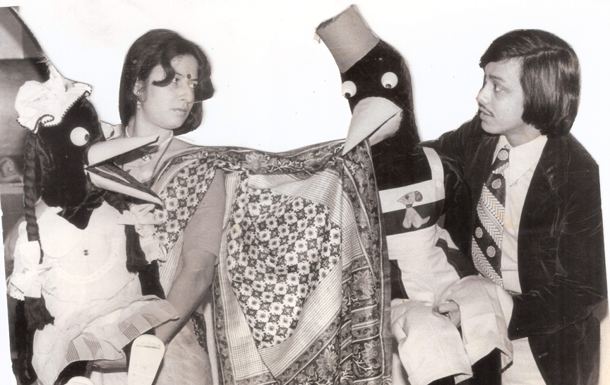 Ventriloquist Ramdas Padhye with Aparna Padhye on Doordarshan